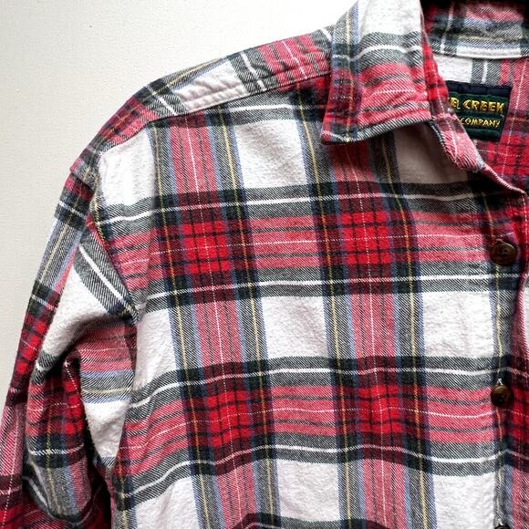 Hazel Creek Red Plaid Long Sleeve Button Down Flannel Shirt Size M - Picture 6 of 7